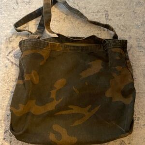 Distressed large camo bag